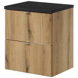 [en.casa] Waschbeckenunterschrank Skelbolu 50 x 60 x 40 cm Eichenoptik/Schwarz