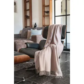 Biederlack Plaid 130 x 170 cm Rosa/Ecru