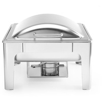 HENDI Chafing Dish, GN 2/3, satiniert, Inkl. zwei Brennpastenbehälter, einer Lebensmittelpfanne, einem Wasserbehälter, Warmhaltebehälter,