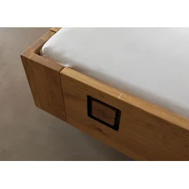 MASSIVMOEBEL24.DE Bett KITZBÜHEL 200 x 200 cm Wildeiche massiv natur geölt taupe