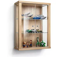 K-Möbel Hängevitrine Glas, 2 Fächer, Rechteckig, 60x80x25 cm, Wohnzimmer,