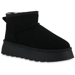 Damen Plateau Boots in Schwarz
