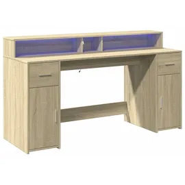 vidaXL Schreibtisch LED Sonoma-Eiche braun