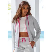 KangaROOS Sweatjacke, mit kontrastfarbenen Details, Loungewear, Gr. 44/46, grau,