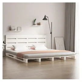 vidaXL Massivholzbett 180 x 200 cm Weiß