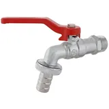 Schlösser Armaturen Js Kugel-Auslaufhahn,Leicht,Dn15 1/2",Hebelgr.rot,Matt Verchromt - Rot/Silber