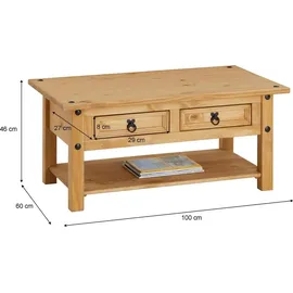 CARO-Möbel Salsa Braun Kiefer 100 x 46 x 60 cm