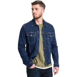 Cross Jeans Herren Jeansjacke DENIM JACKET Regular Fit Blau 074 XXL