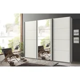 Schwebetürenschrank WIMEX "Bern Schiebetürenschrank TOPSELLER", weiß (weiß, alu), B:270cm H:236cm T:64cm, Spanplatte, Schränke, Schwebetürenschrank, Schrank mit zusätzlicher Innenausstattung, Garderobe