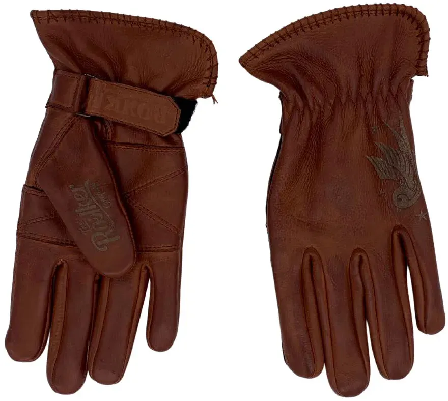 Rokker Tattoo Bird, gants femmes - Marron - M