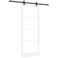 vidaXL Haustür Schiebetür ORKDAL Weiß und Schwarz 93 x 232 cm (1-St) schwarz