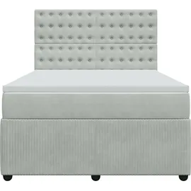 vidaXL Boxspringbett 140 x 200 cm Hellgrau