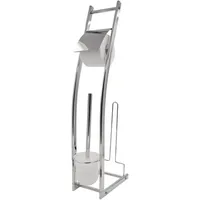 RIDDER WC-Garnitur Fabio aus Metall, inkl. WC-Papier-Ersatzrollenhalter, grau