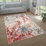 Paco Home Teppich Wohnzimmer Schlafzimmer Kurzflor Modern Vintage Muster Abstrakt Farbverlauf, Grösse:80x150 cm, Farbe:Bunt 3
