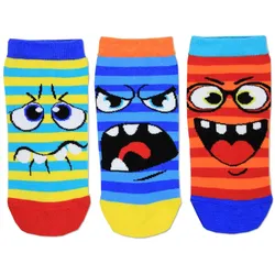 United Oddsocks Kinder Sneakersocken, 3 individuelle Socken - Motivsocken, kurze Socken LKFace 30,5-38,5