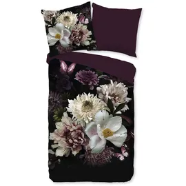 PURE luxury collection Marleen Blumen/Blätter Bordeaux 200 x 200 cm + 2 x 80 x 80 cm