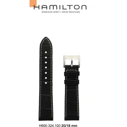 Hamilton - Lederarmband 20mm H690.324.100 - schwarz