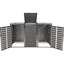 Mendler Mülltonnenbox HWC-K14 120 x 200 x 85 cm anthrazit