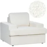 Beliani Sessel ALLA Bouclé 72 x 71 x 70 cm Cremeweiß mit Kissen
