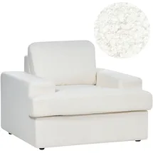 Beliani Sessel ALLA Bouclé 72 x 71 x 70 cm Cremeweiß mit Kissen
