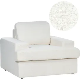 Beliani Sessel ALLA Bouclé 72 x 71 x 70 cm Cremeweiß mit Kissen