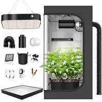 TOPRON Growzelt Komplettset Anbau Set mit 200W LED Vollspektrum Grow Lampe Dimmbar, 120x120x200cm GrowZelt Kit Komplettes Hydroponics Grow Tent Complete Set(120x120x200cm)