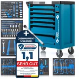 Werkstattwagen gefüllt mit Werkzeug 252 Teile 7 Schubladen Werkzeugwagen NTG SET