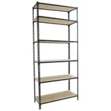 Proregal Schwerlastregal Giant Muli HxBxT 250 x 80 x 30 cm 6 Fachböden Fachlast 150 kg Anthrazit