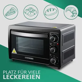 Steinborg Mini Backofen 15 Liter Schwarz