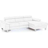 Cotta Eckcouch Kunstleder 2-Sitzer Weiß