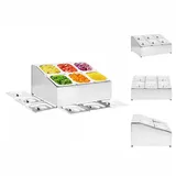 vidaXL Gastronorm-Ständer mit 6 GN 1/6 Behältern Edelstahl