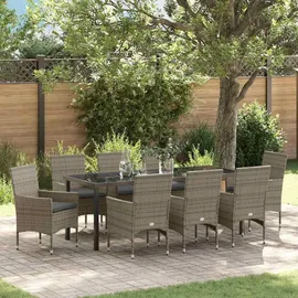 vidaXL Garten Essgruppe 9-tlg. Grau