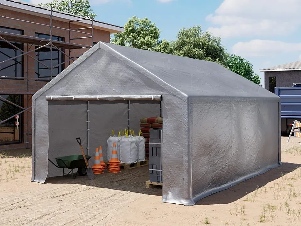 TOOLPORT  Tenda capannone 3x6m, Telo in PEC, grigio - (4771)