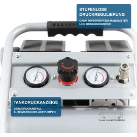Hyundai Silent Kompressor SAC75008IC (9 bar, 8L, tragbar, ölfrei 49 dB, 750 W | 1 PS)