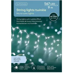 EDM EXTRA DICHTE MIKRO-LED-GIRLANDE, BLINKENDES KALTES LICHT, 14 M, 567 LEDS, SILBERNES KABEL