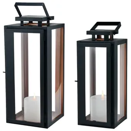 Marrakesch Orient & Mediterran Interior LED Laterne 38 cm/30 cm schwarz