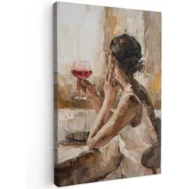onlywow Leinwand Bilder Wein Deko Groß 90x140 cm