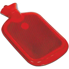 GiMa - Wärmflasche 100% Gummi, mit 2 lamellierten Seiten, zur Linderung von Schmerzen und Muskelkrämpfen, zum Aufwärmen bei Kälte oder Feuchtigkeit, Rot, 28601