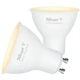 Trust GU10 Smart Lampe, Dimmbar LED Spot, WiFi LED-Strahler, Lichtstimmung Weiß Fassung GU10 LED Glühbirne RGB Lampe, Kein Hub Erforderlich, 2.4GHz Leuchtmittel, - 2er-Pack
