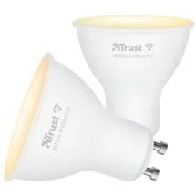 Trust GU10 Smart Lampe, Dimmbar LED Spot, WiFi LED-Strahler, Lichtstimmung Weiß Fassung GU10 LED Glühbirne RGB Lampe, Kein Hub Erforderlich, 2.4GHz Leuchtmittel, - 2er-Pack