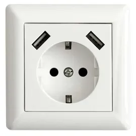 LEDmaxx Einbausteckdose mit USB Unterputz Weiß