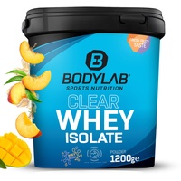 Bodylab24 Clear Whey Isolate 1200g Mango-Pfirsich-Eistee, Eiweiß-Shake aus 95% hochwertigem Molkenprotein-Isolat, erfrischend fruchtiger Drink, Whey Protein-Pulver kann den Muskelaufbau unterstützen