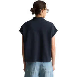 Marc O'Polo Marc OߴPolo DENIM aus Organic Cotton", Damen, Kurzarm-Poloshirt Baumwolle, Wide Fit, blau depths, XS - XS