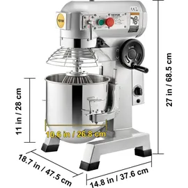 Vevor Knetmaschine 15L Silber