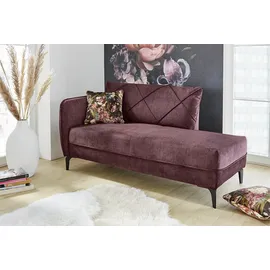 Jockenhöfer Recamiere JOCKENHÖFER GRUPPE "Novara", lila (aubergine), B:165cm H:86cm T:85cm, Korpus: 100% Polyester;Zierkissen: 70% Polyester, 30% Baumwolle, Sofas, Recamiere, Steppung, Rauten-Biesennähte, Sitzkomfort, frei im Raum stellbar