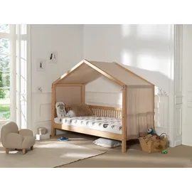 Vipack Hausbett 90 x 200 cm Buche massiv natur rosa