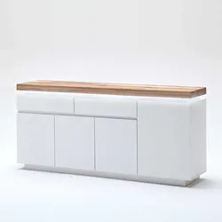Sideboard mit dimmbarer Beleuchtung Weiß