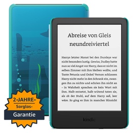 Amazon Kindle Kids (2022) – Mit Zugriff auf über tausend Bücher, Hülle und 2 Jahren Sorglos-Garantie – Ozean-Entdecker-Design