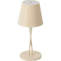 LINDBY LED-Akkutischleuchte Janea, CROSS, beige, Metall