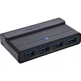 InLine USB-C Switch Umschalter für 2 PCs, 4-Port Hub, USB 3.2 Gen.1, schwarz